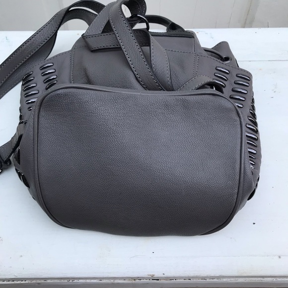 Joy Gryson gray leather backpack crossbody bag - Picture 4 of 8